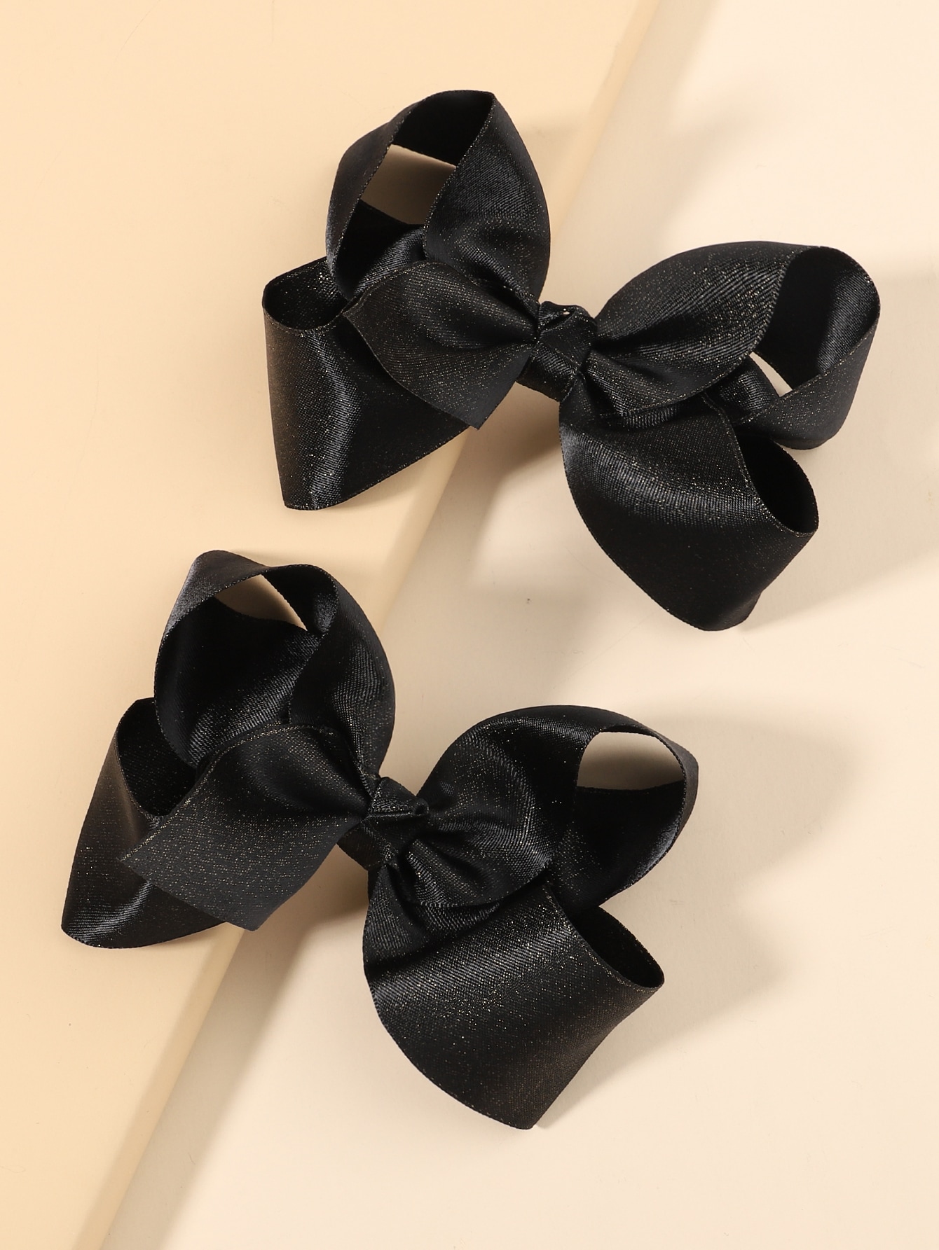 Ribbon Bow Gift - 2pcs Solid Color Hair Clip 4Inch