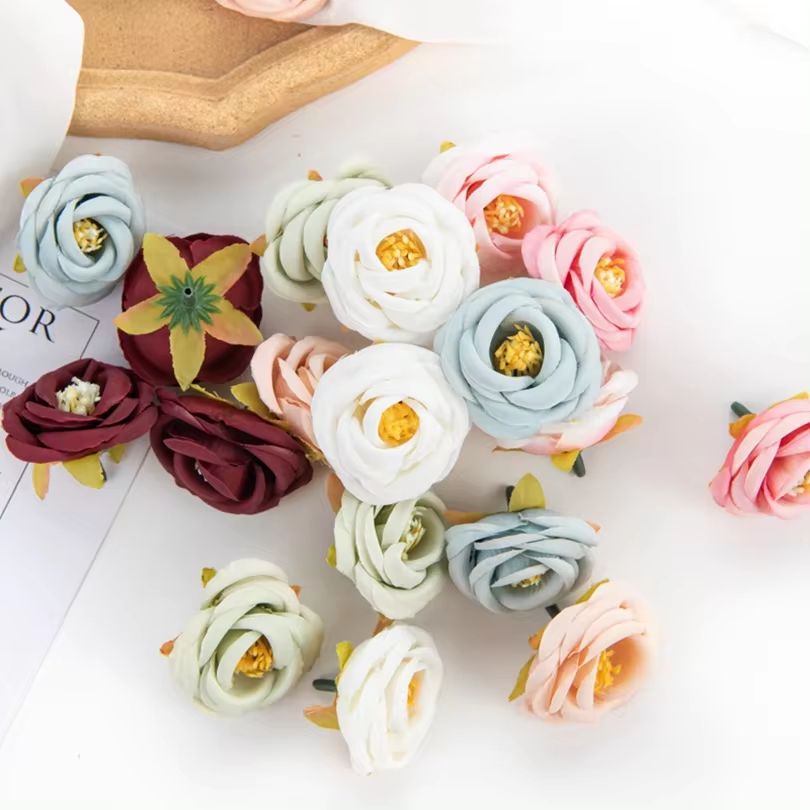 Christmas Wreath Fake - Cheap Artificial Flower Silk Tea Rose
