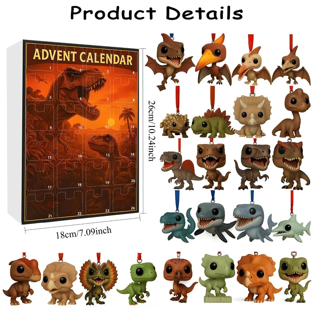 Advent Calendar Gift - Dinosaur Park Christmas Countdown Calendar with