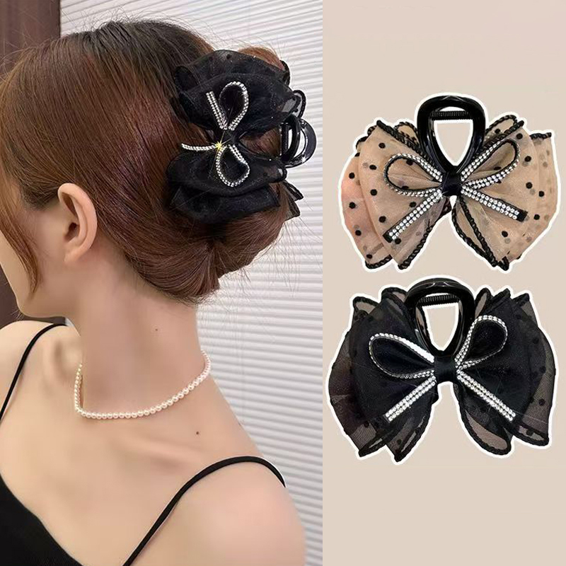 Ribbon Bow Gift - New Elegant Mesh Bow Hair Clips