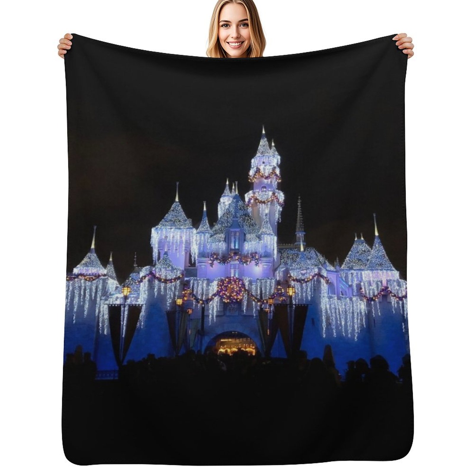 Christmas Castle - Photograph  - Christmas Throw Blanket review and price