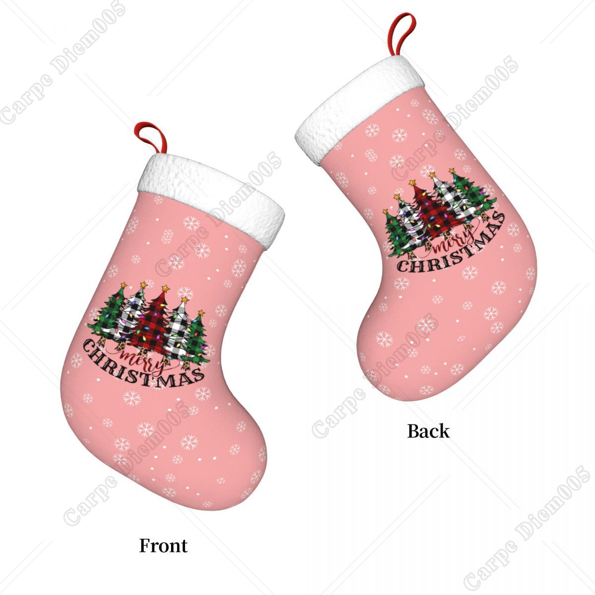 Pink Snowflakes Christmas Tree - Christmas Stocking Hanging review and price