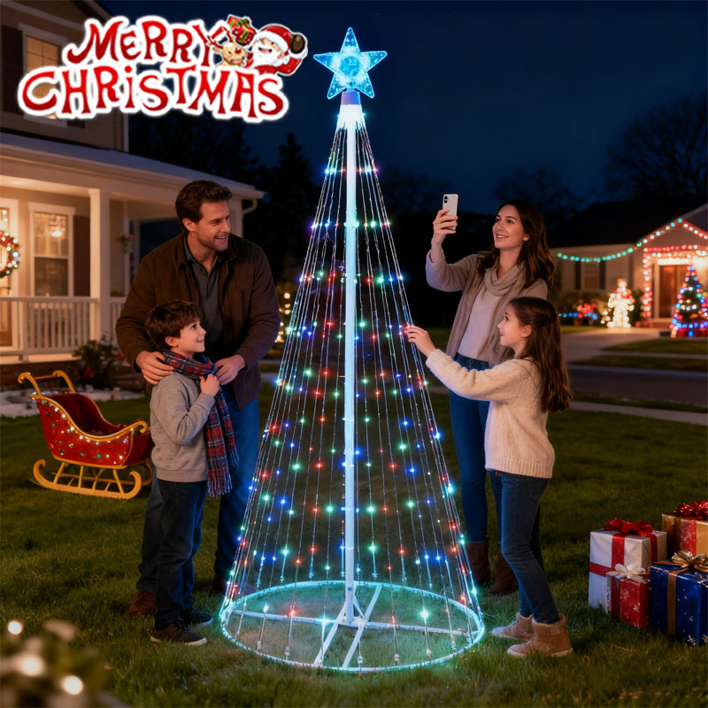 Solar-Powered LED Waterfall St - Star Tree Topper review and price