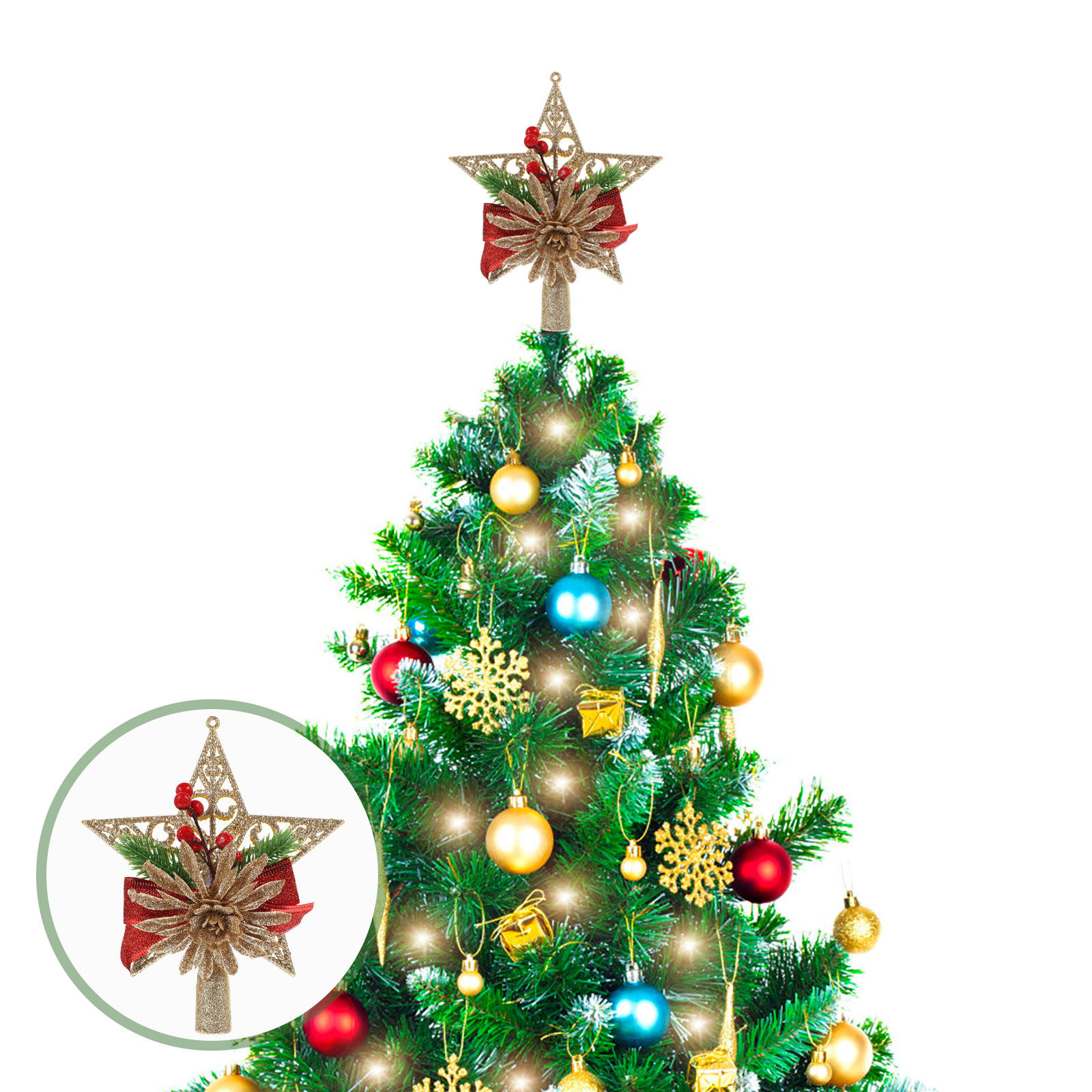 1pc Christmas Tree Topper Exqu - Star Tree Topper review and price