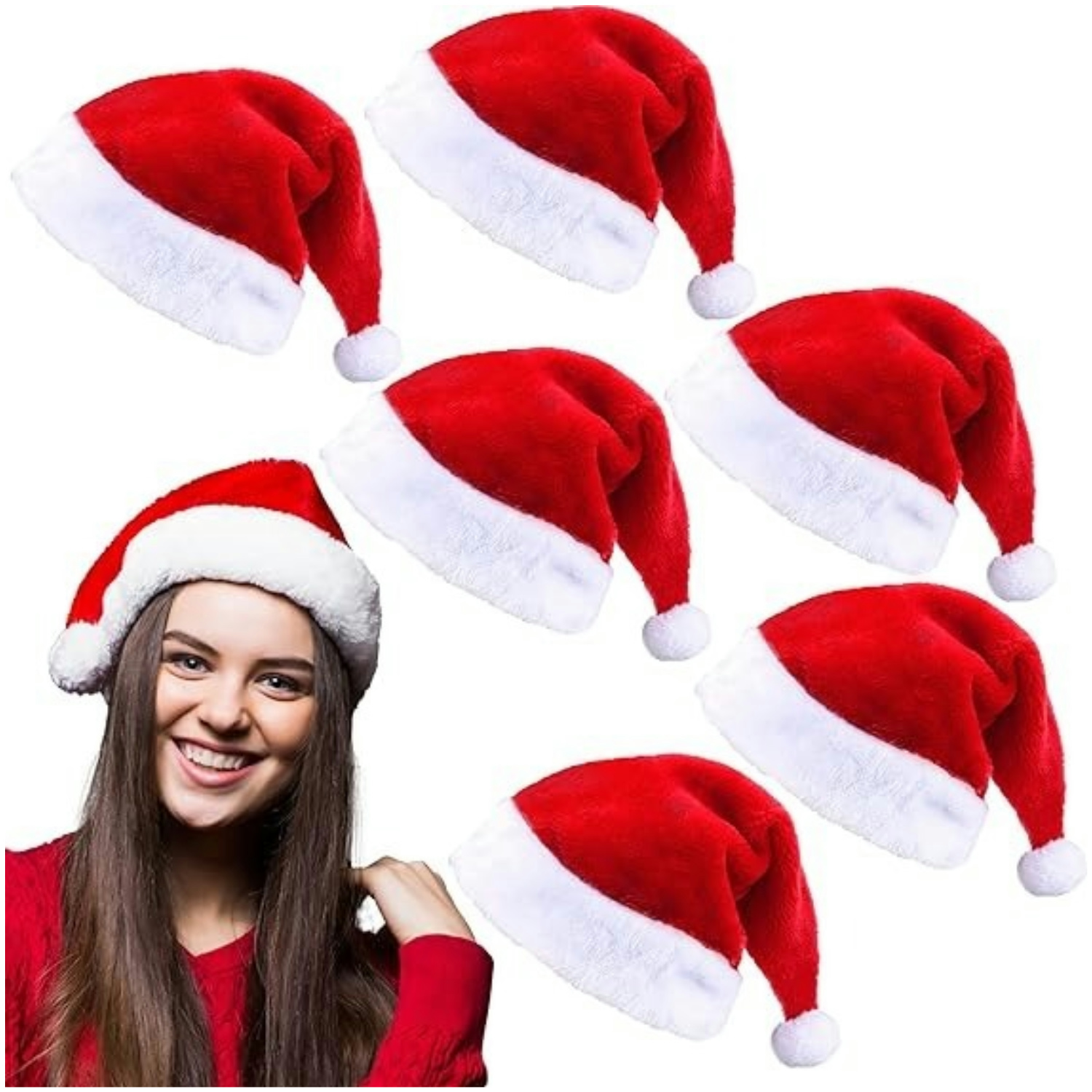 Fluffy Red Santa Hats Set with - Santa Hat Plush review and price