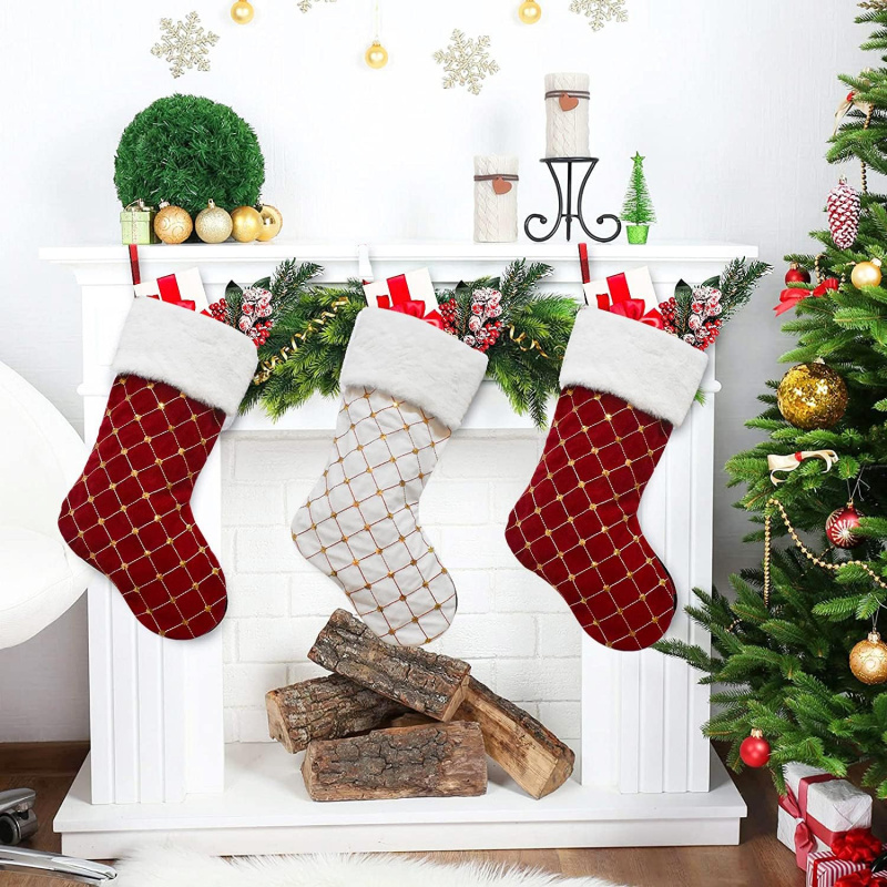 Christmas Stocking Soft Faux F - Christmas Stocking Hanging review and price