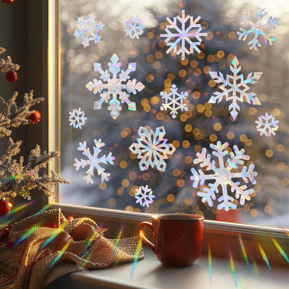 Snowflake Electrostatic Colorf - Snowflake Window Decal review and price