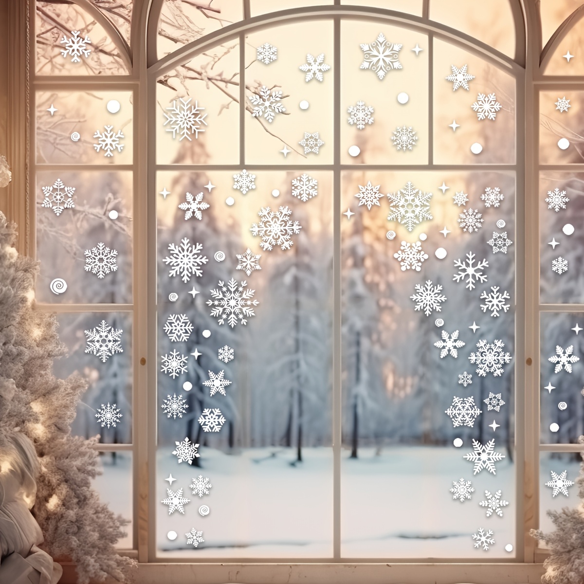 4 sheets Christmas Window Stic - Snowflake Window Decal review and price