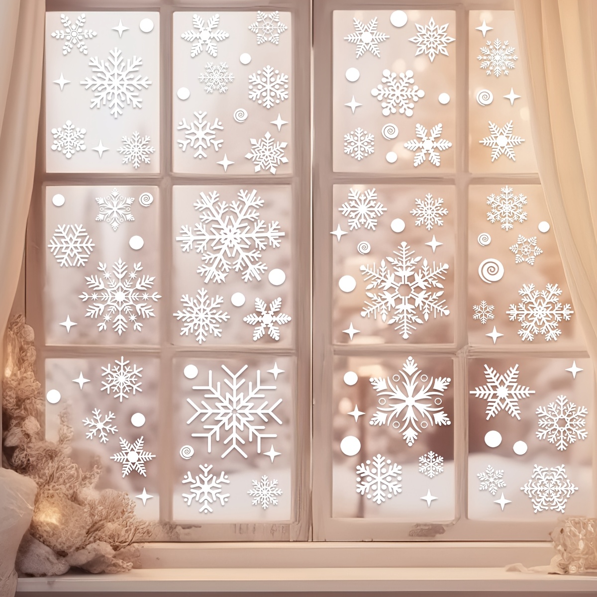 4 sheets Christmas Window Stic - Snowflake Window Decal review and price