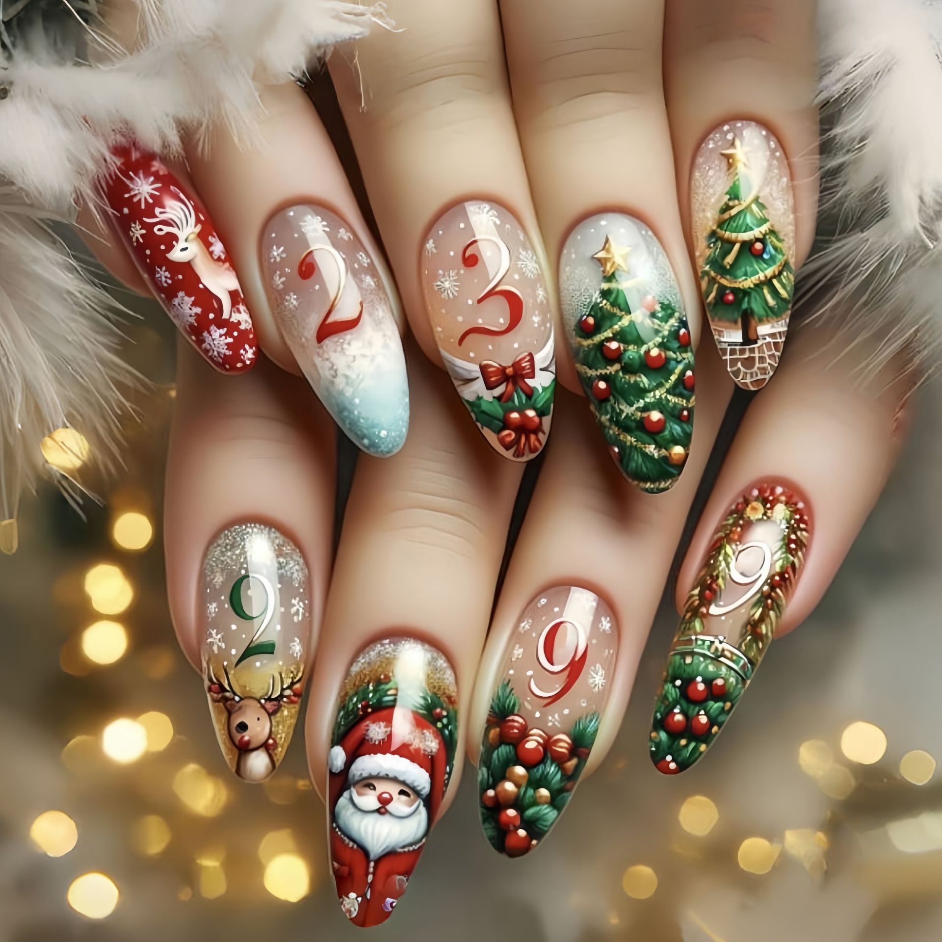 Medium fake nails for Christma - Christmas Tree Artificial review and price