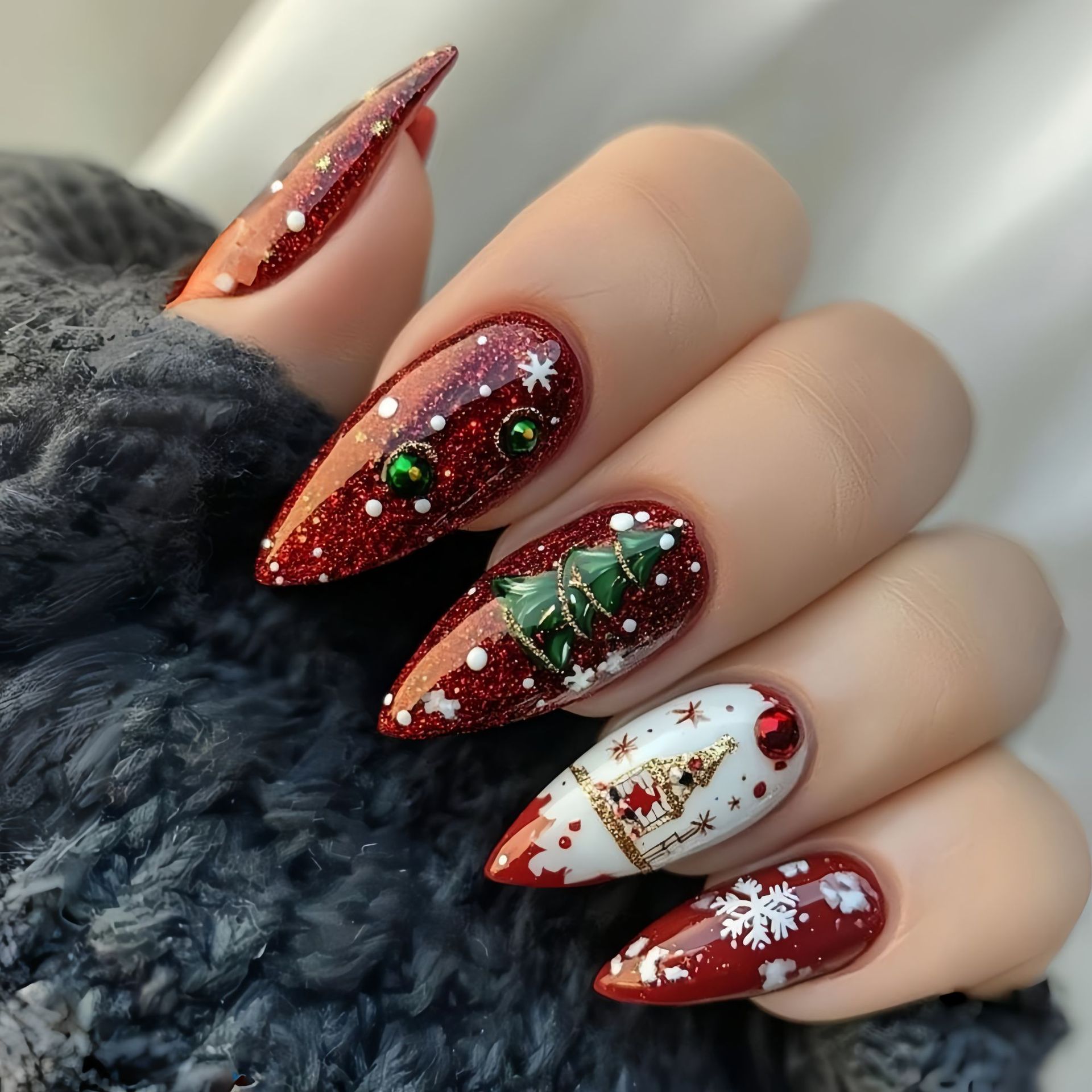 Medium fake nails for Christma - Christmas Tree Artificial review and price