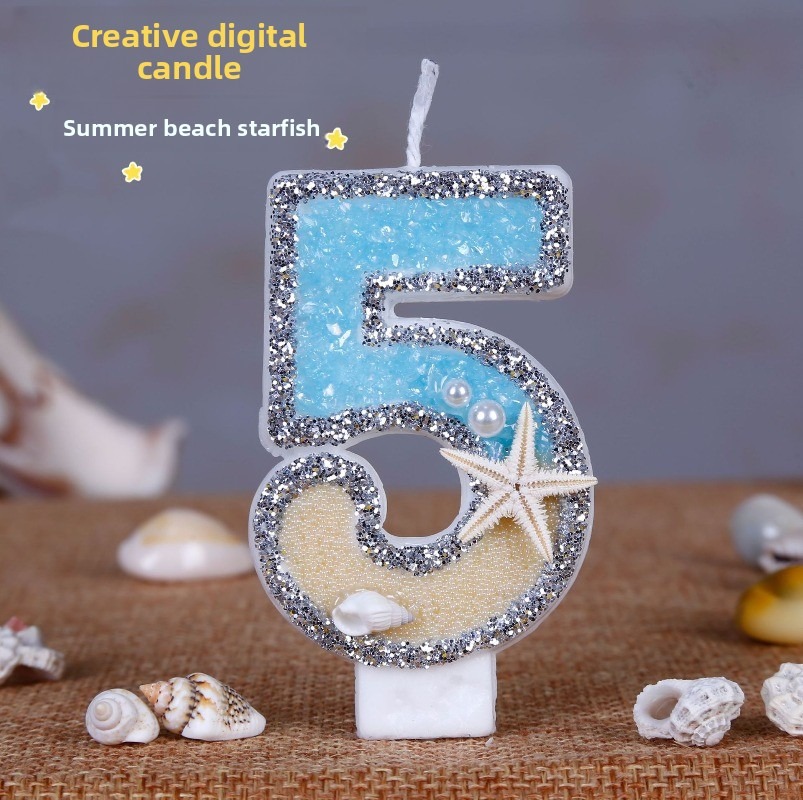 Beach Starfish Number Birthday - Holiday Candle Set review and price