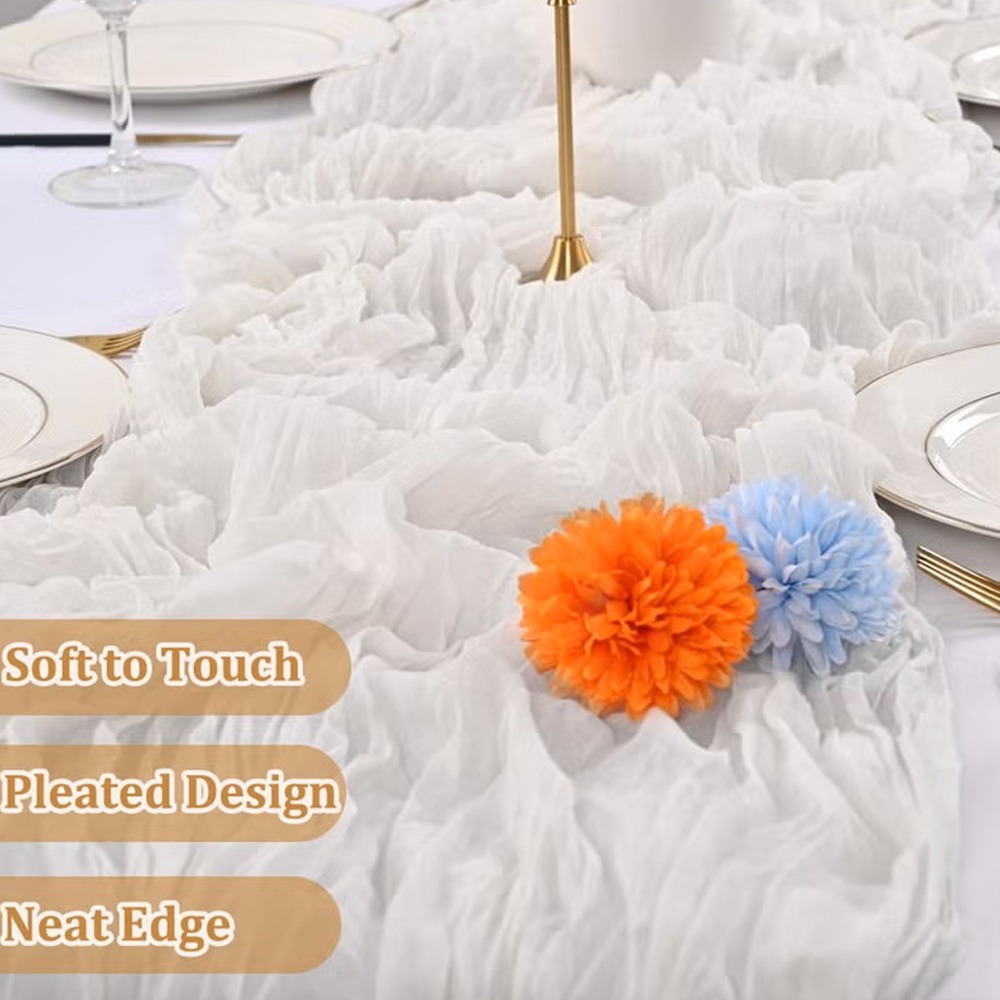 90x400CM Cheesecloth Table Run - Christmas Table Runner review and price