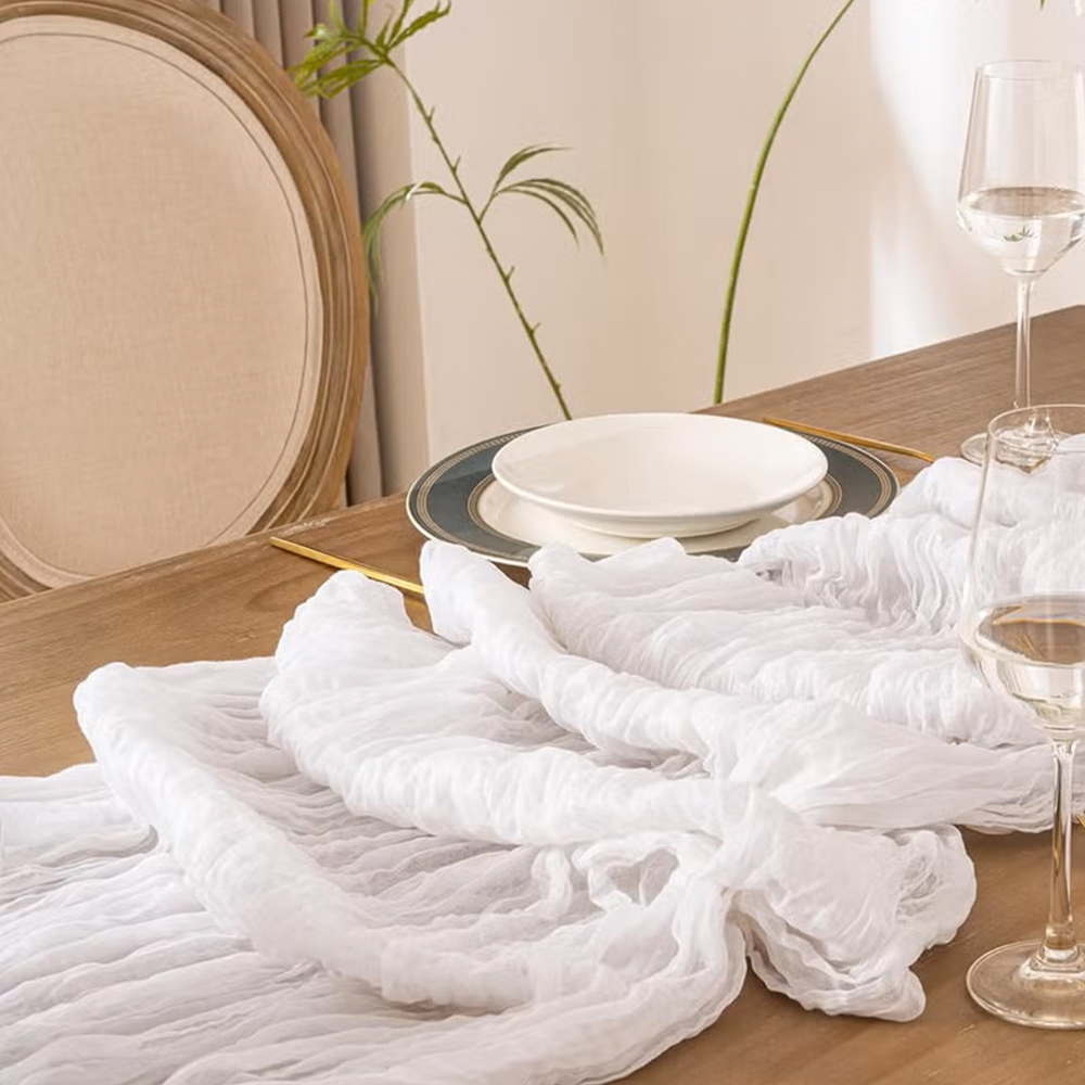 90x400CM Cheesecloth Table Run - Christmas Table Runner review and price
