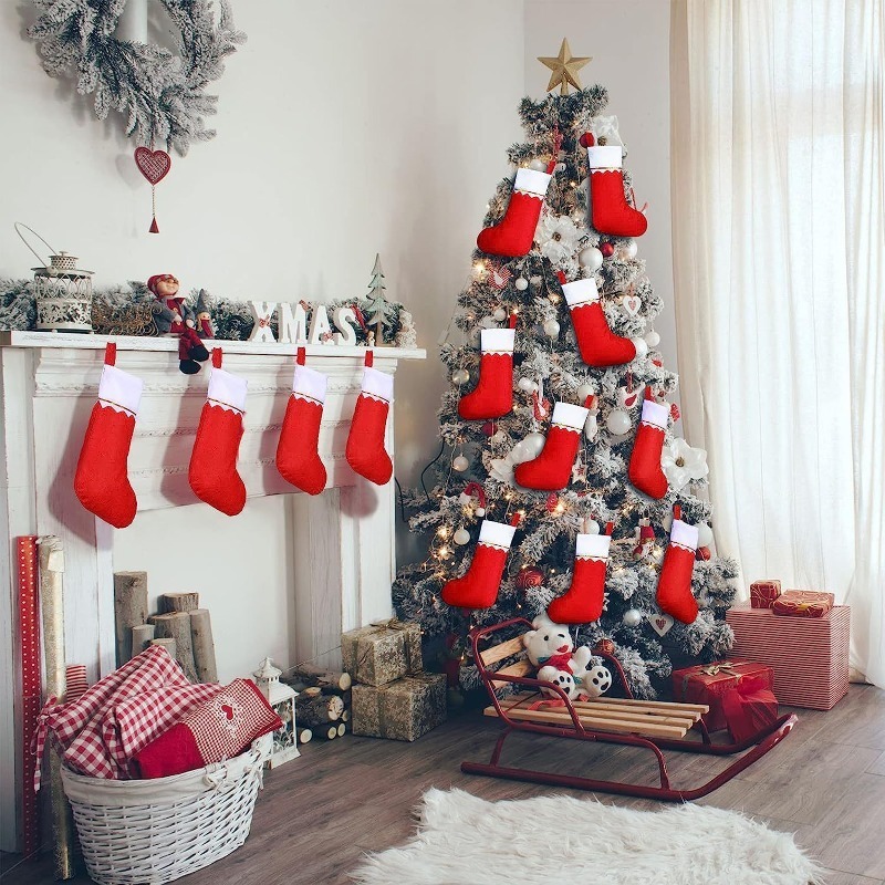 Double Sided Gold Trim Christm - Christmas Stocking Hanging review and price