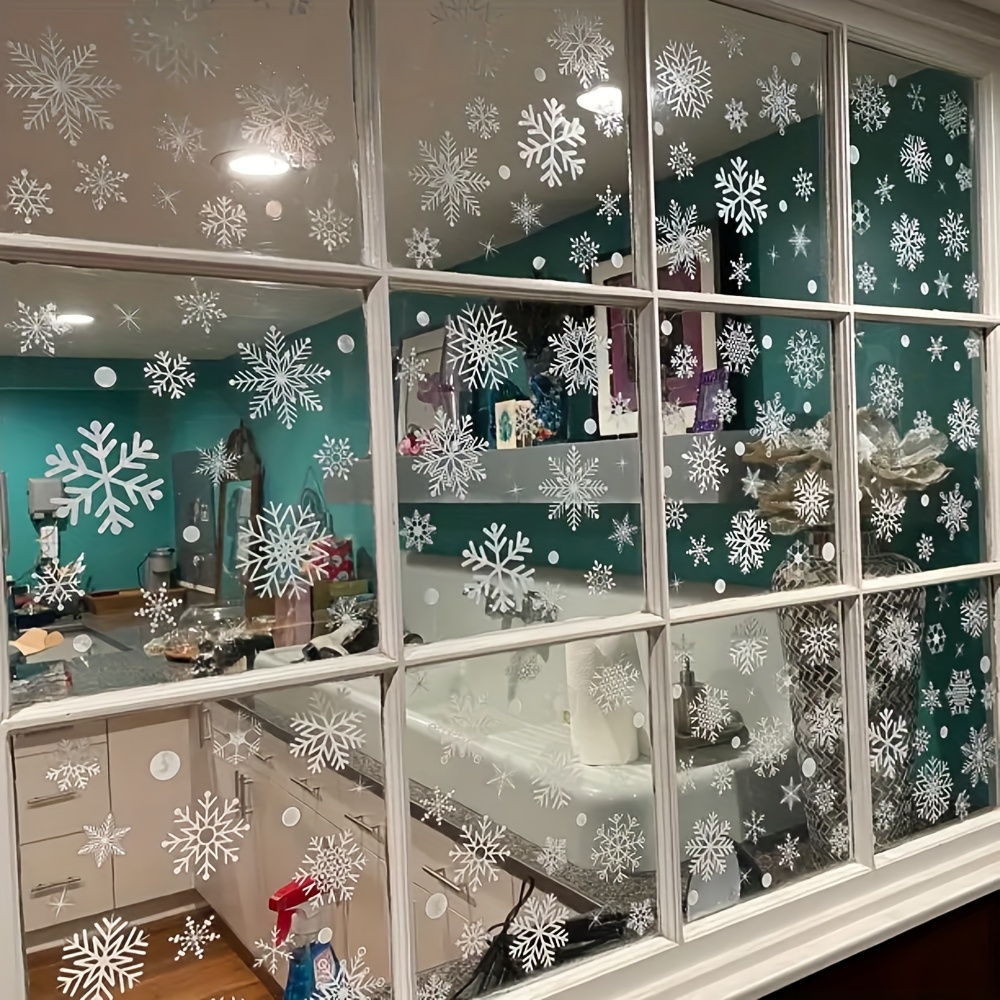 137Pcs Winter Snowflake Static - Snowflake Window Decal review and price