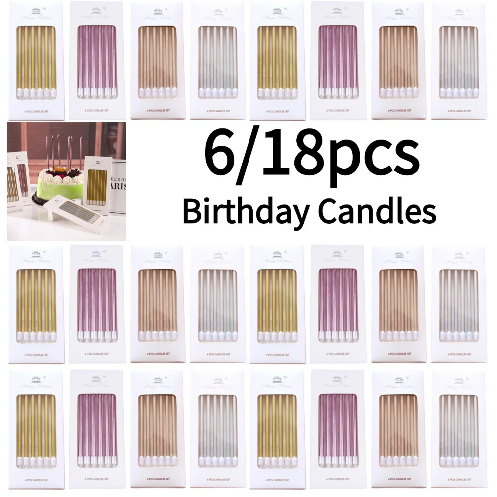 6/18pcs Metal Gold Silver Birt - Holiday Candle Set review and price