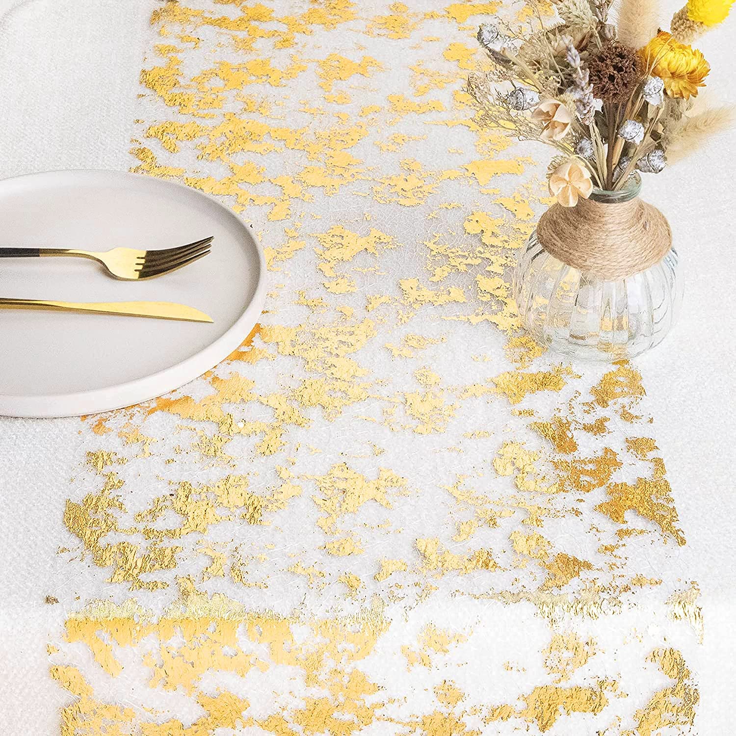 Sparkle Metallic Gold Thin Tab - Christmas Table Runner review and price