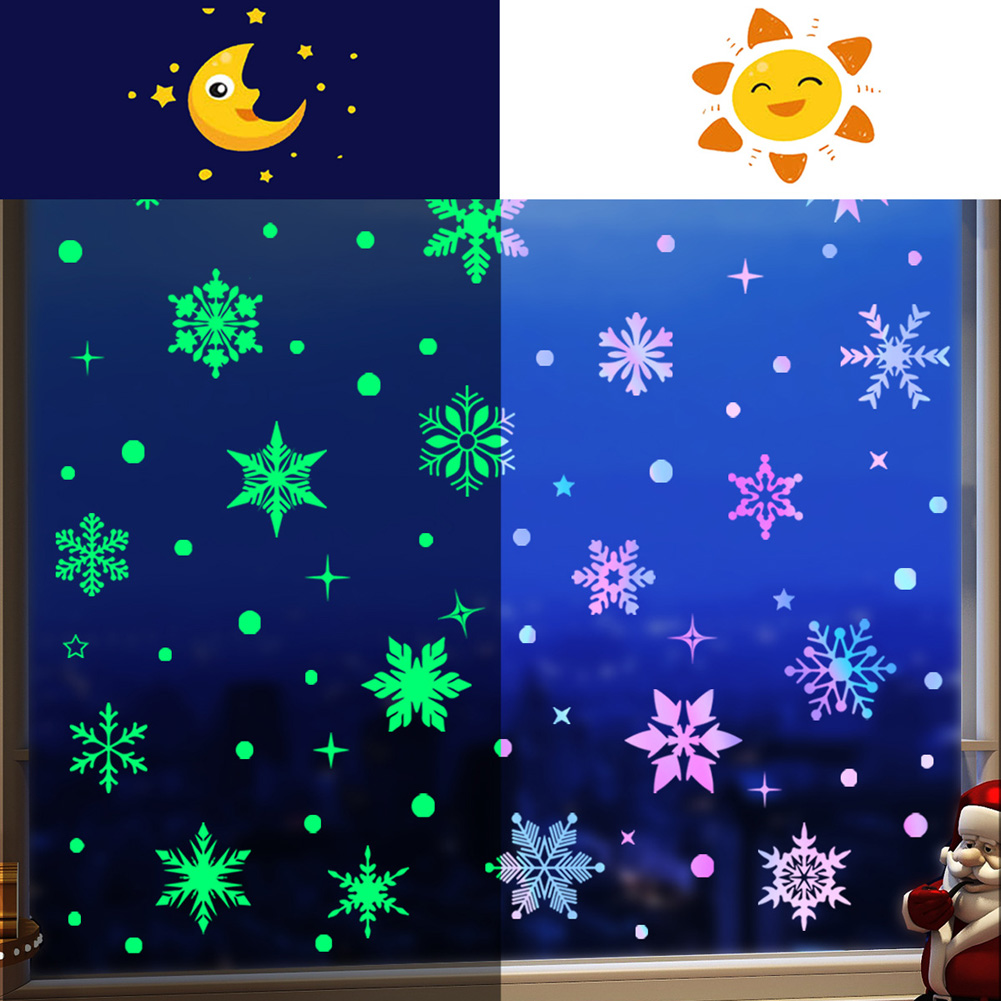 Colorful Luminous Snowflakes W - Snowflake Window Decal review and price
