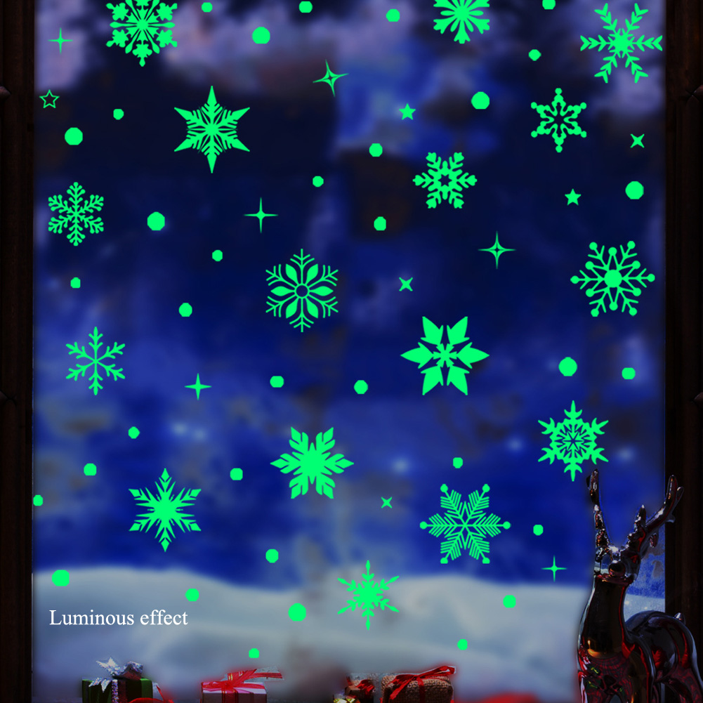 Colorful Luminous Snowflakes W - Snowflake Window Decal review and price