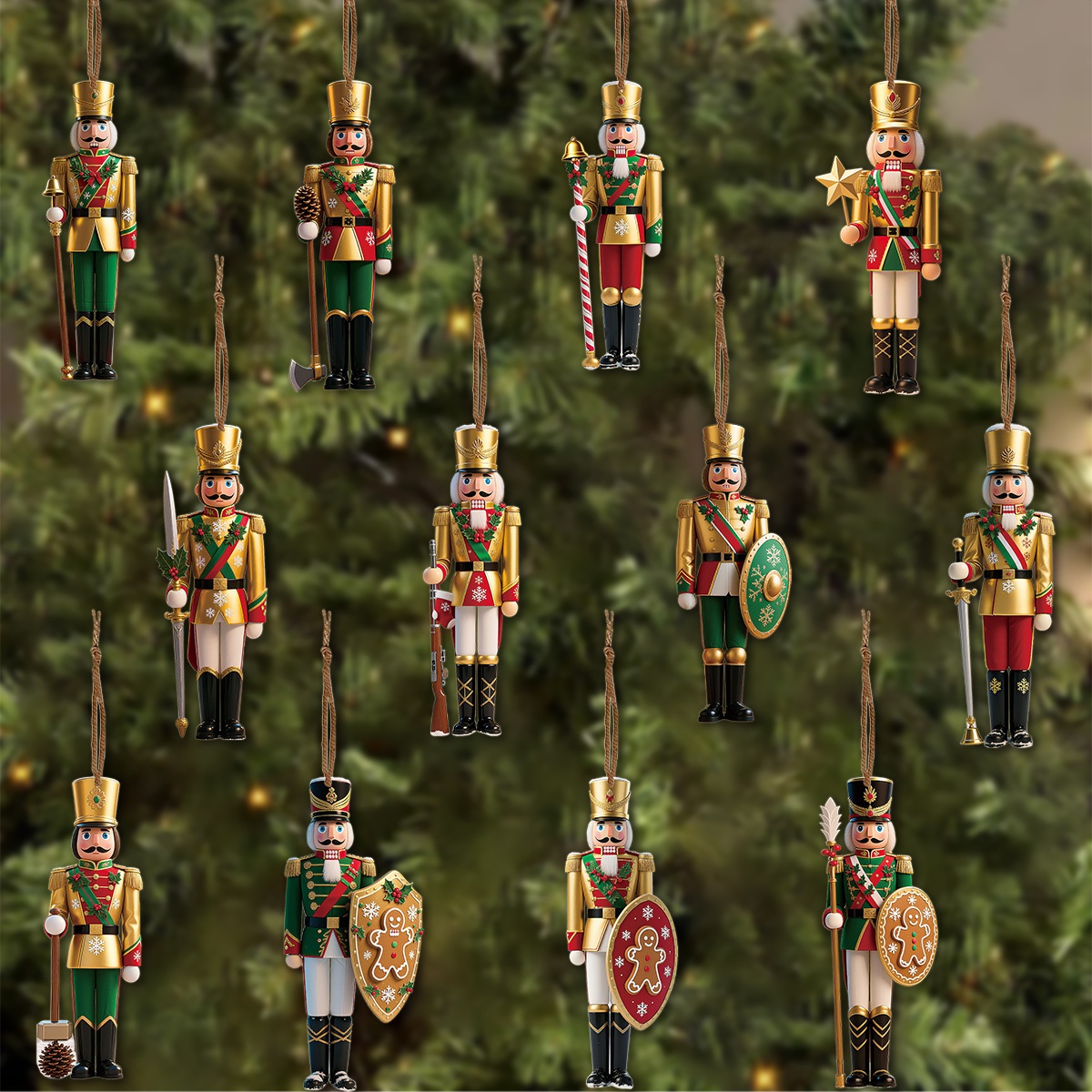 12pcs 2D Flat Wooden Christmas - Nutcracker Figurine review and price