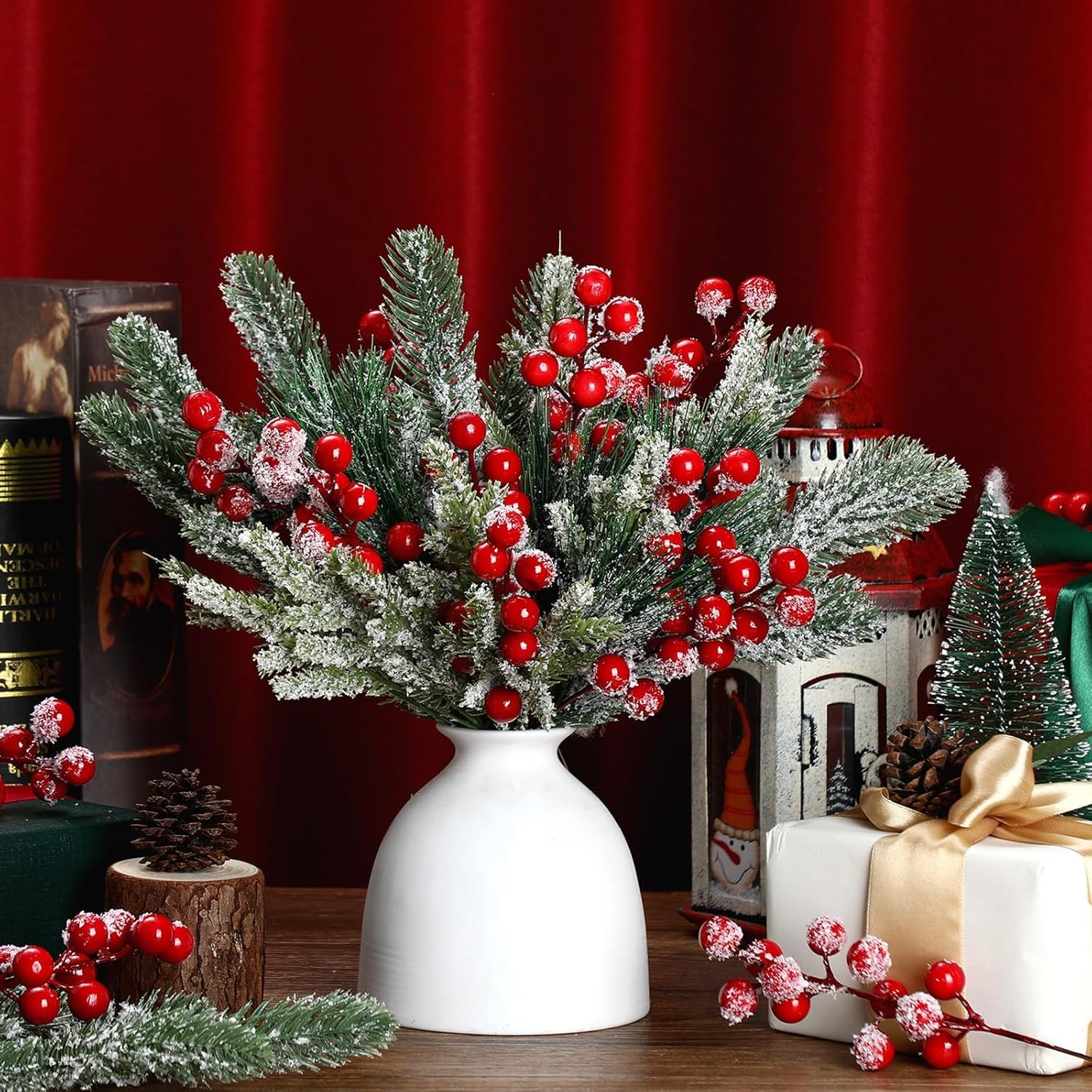 Artificial Snow White Pine Bra - Christmas Wreath Fake review and price