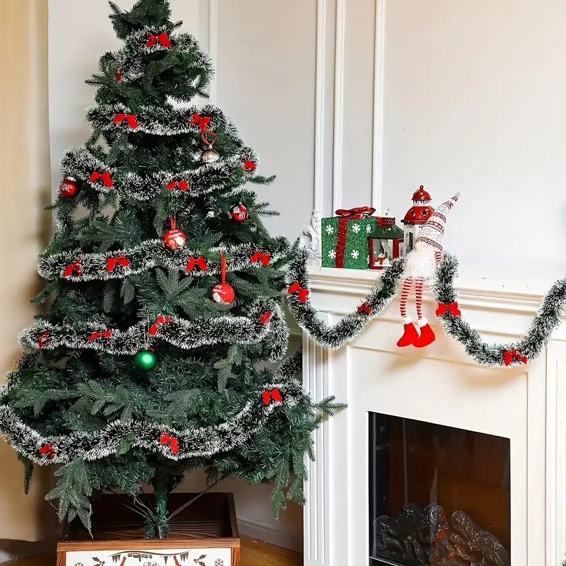 Christmas Bow Tinsel Ribbons G - Tinsel Garland Decoration review and price