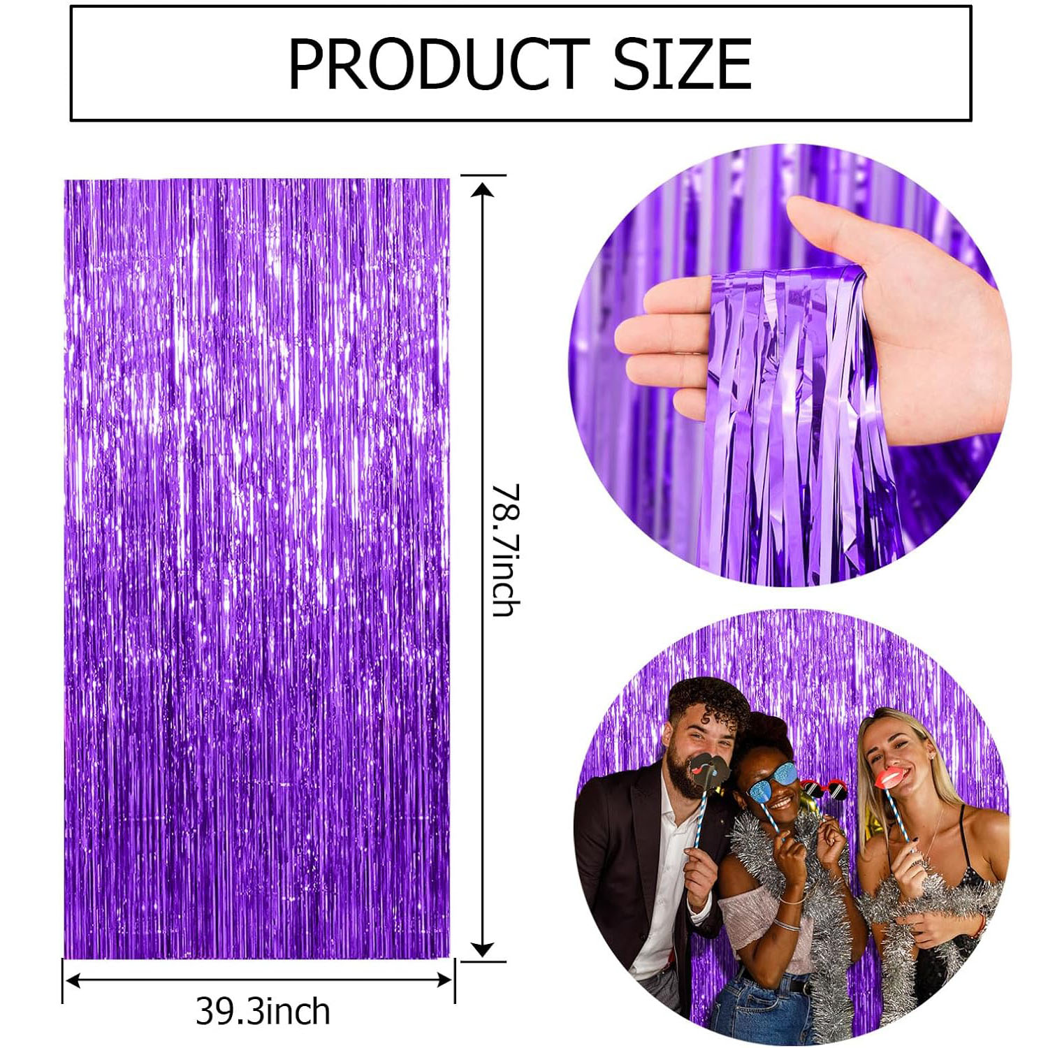 2 Pcs Purple Backdrop Tinsel S - Tinsel Garland Decoration review and price