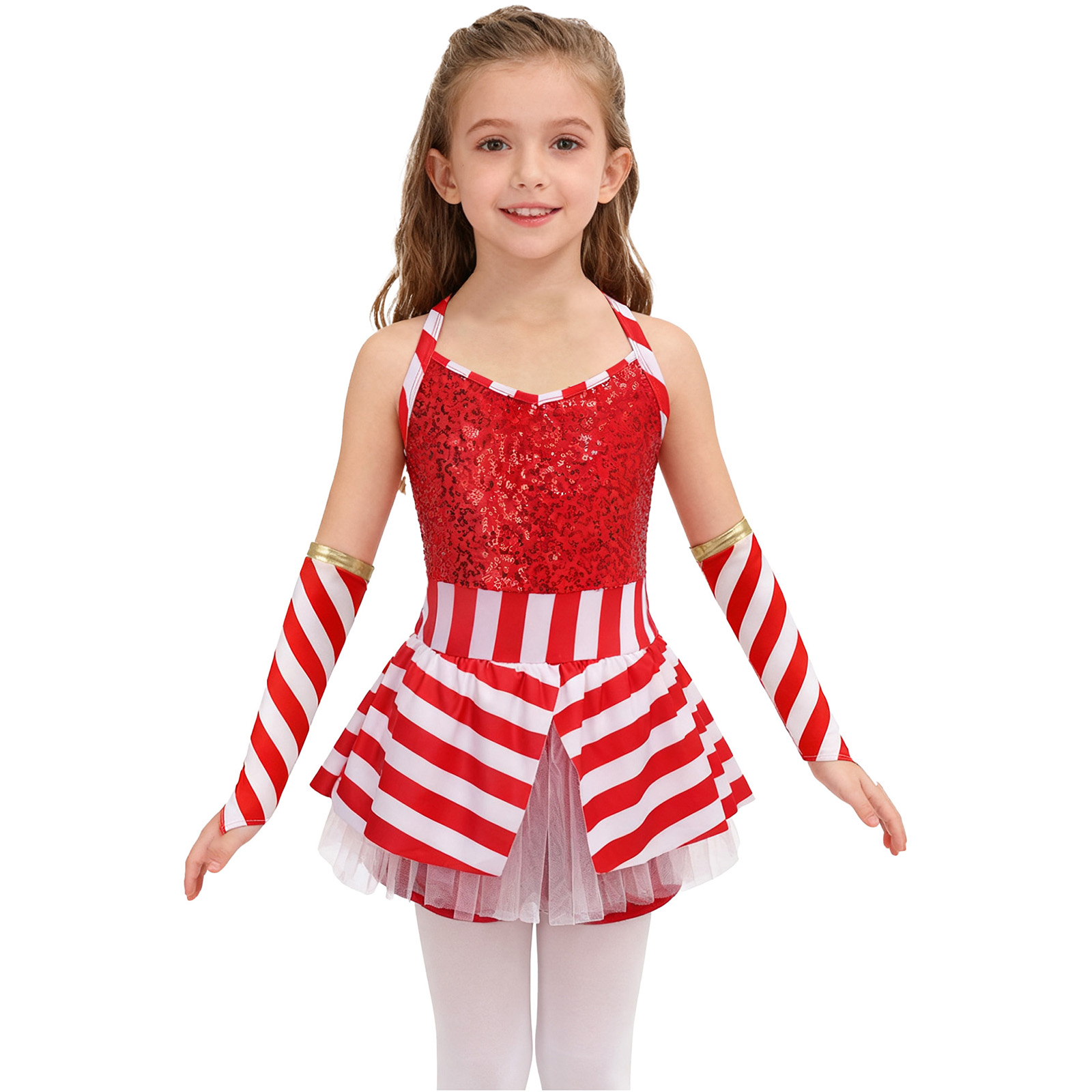 Girls Christmas Candy Cane Dan - Elf Costume Christmas review and price