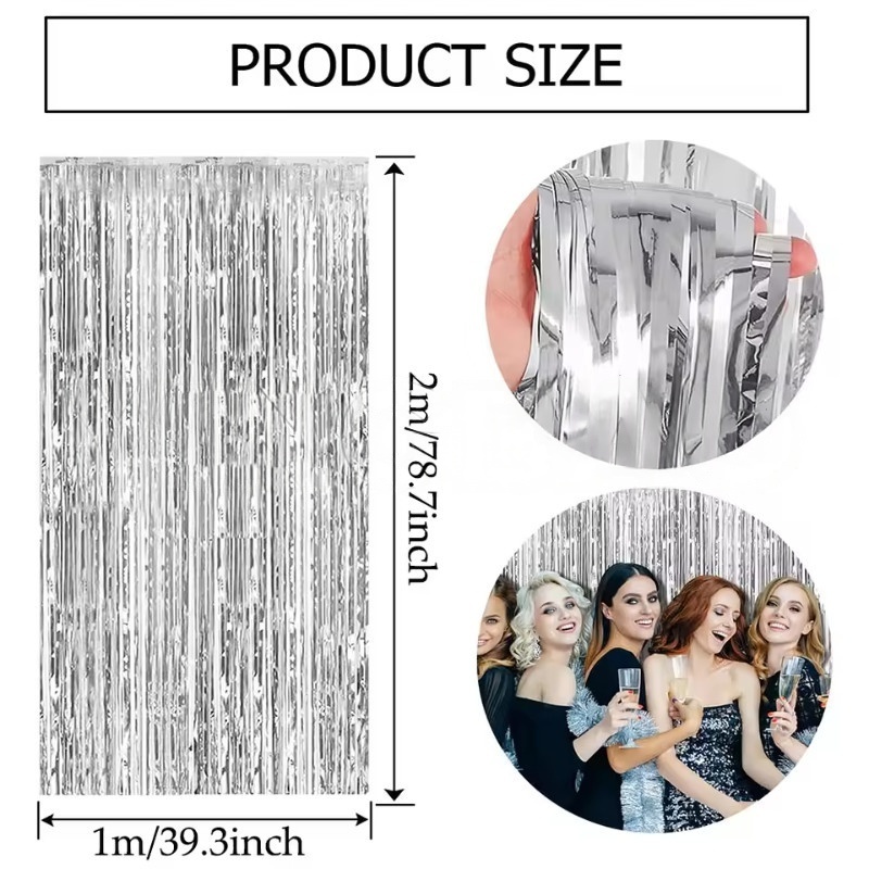 1/2/3Pack Glitter Party Backdr - Tinsel Garland Decoration review and price