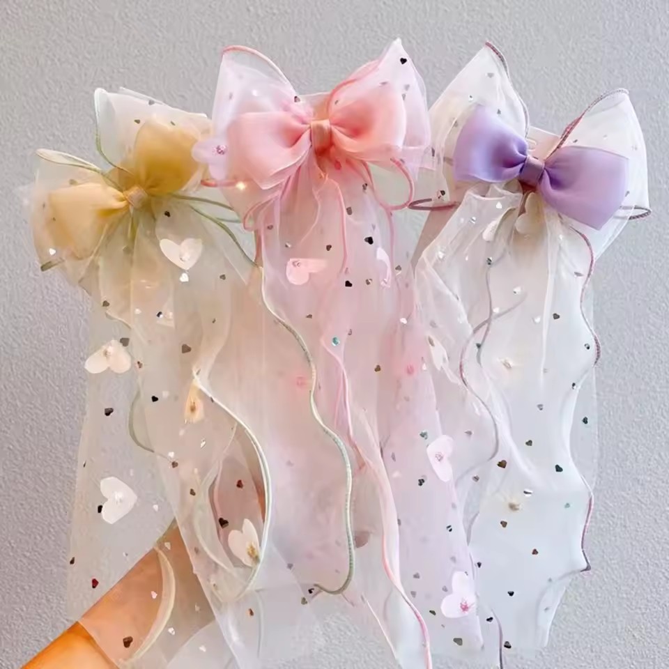 Korean Fairy Mesh Bow Hair Cli - Ribbon Bow Gift review and price