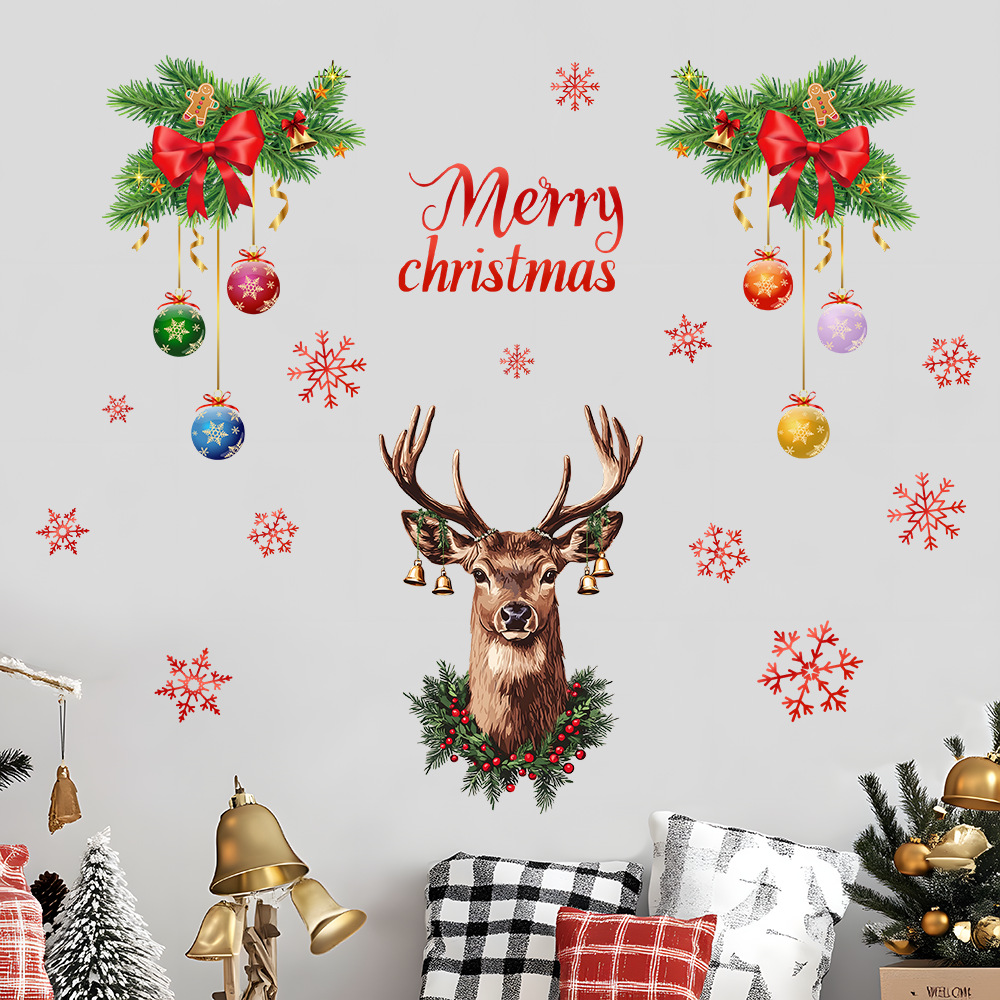 Christmas Snowflake Deer Head  - Snowflake Window Decal review and price