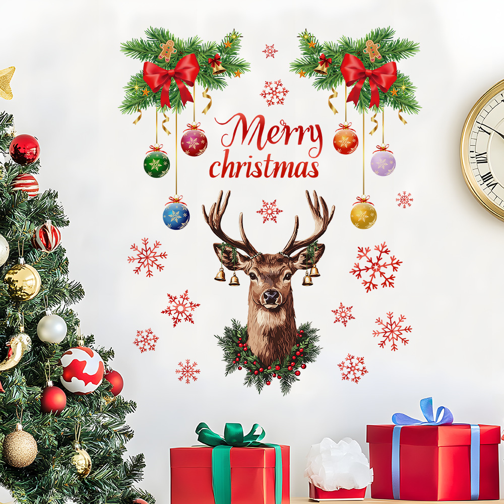 Christmas Snowflake Deer Head  - Snowflake Window Decal review and price