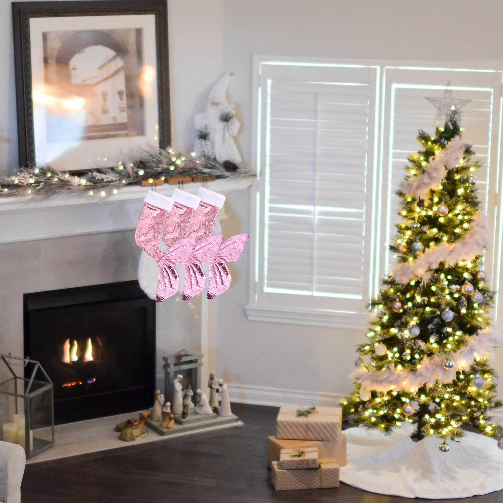 Sequins Mermaid Tail Stocking  - Christmas Stocking Hanging review and price
