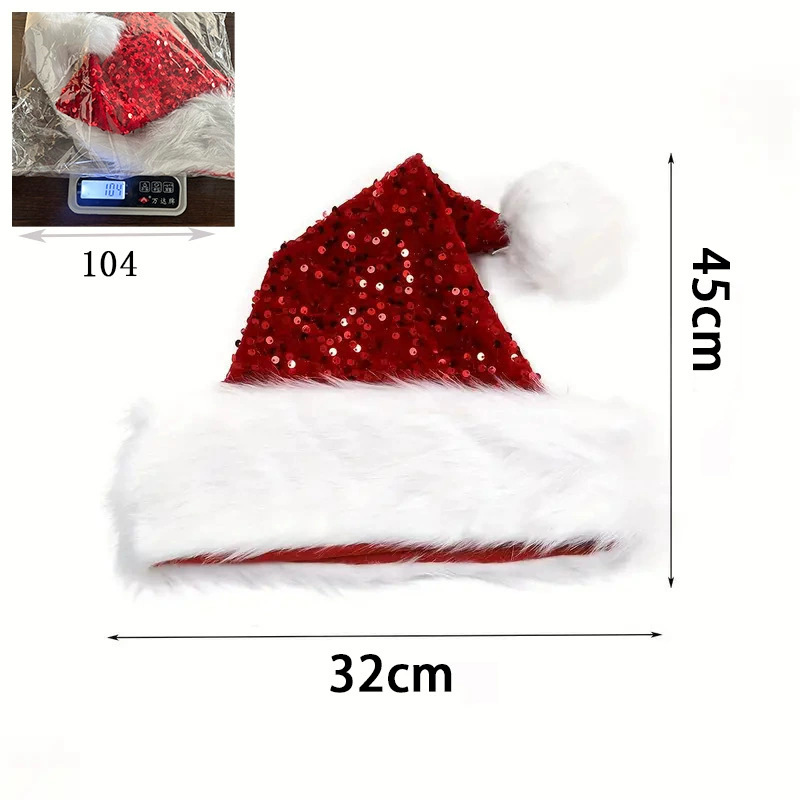 Sequin Christmas Hat Plush Sol - Santa Hat Plush review and price