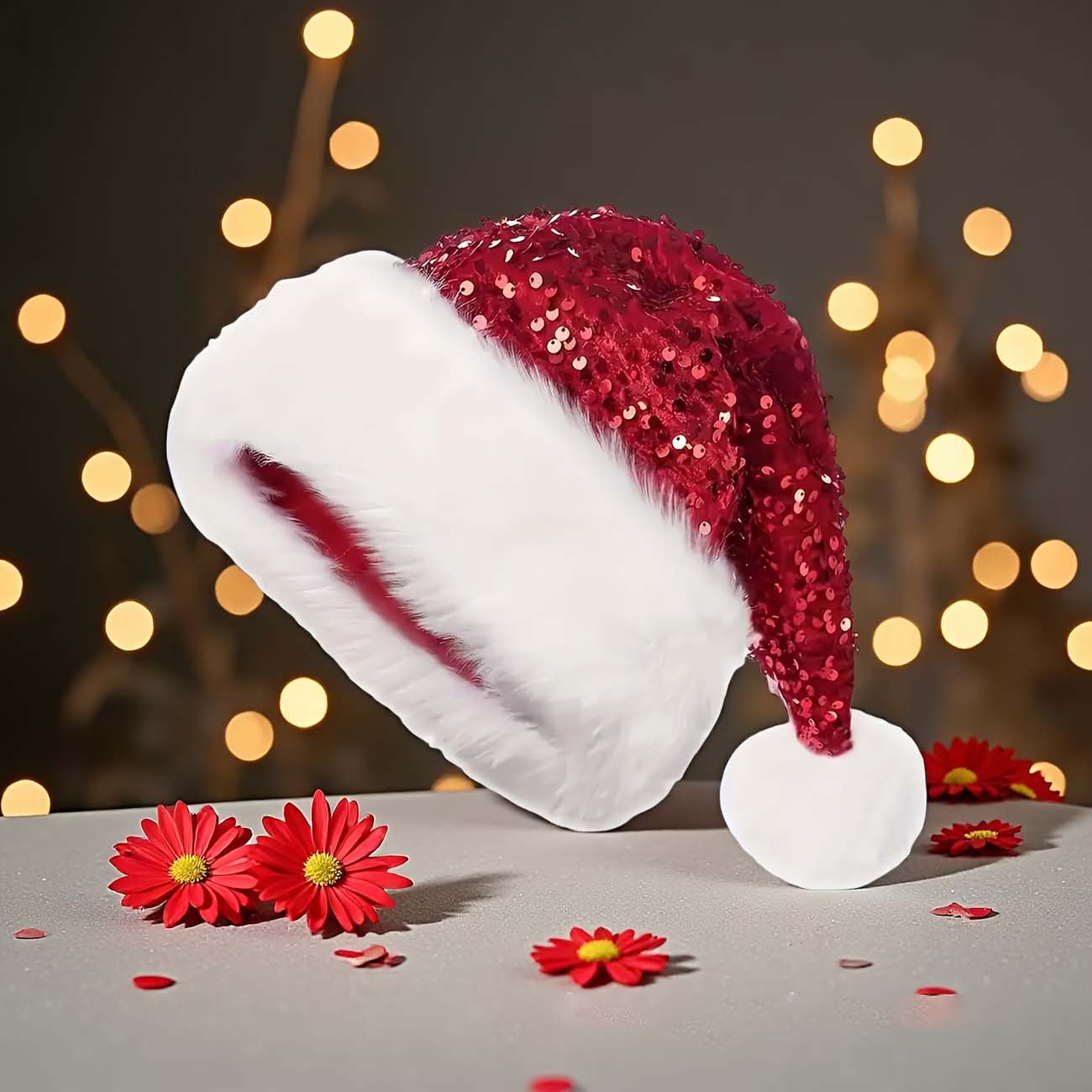 Sequin Christmas Hat Plush Sol - Santa Hat Plush review and price