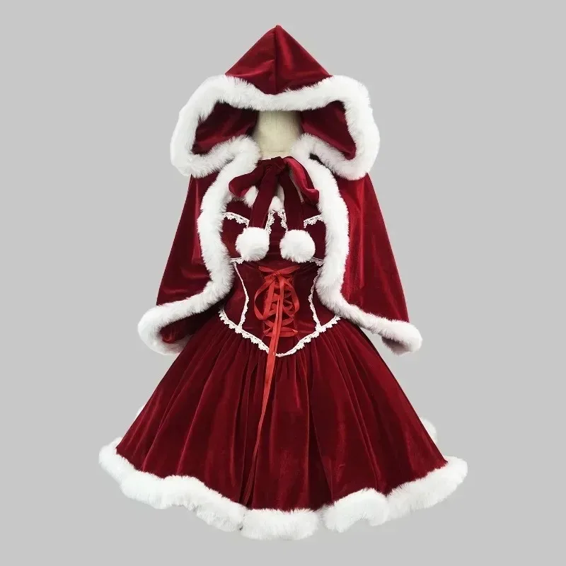 New Year Red Dress Cloak Cospl - Elf Costume Christmas review and price