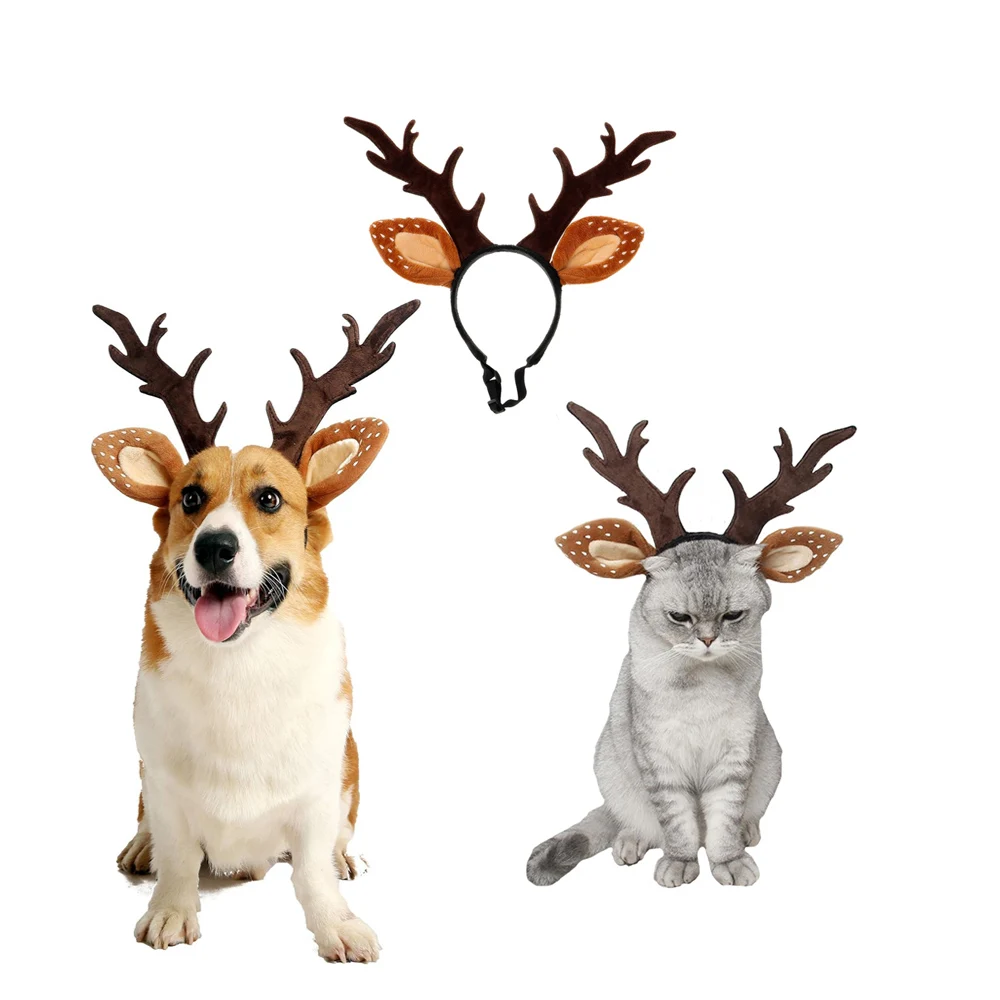 Dogs Headbands Deer Costume Ha - Reindeer Antlers Headband review and price