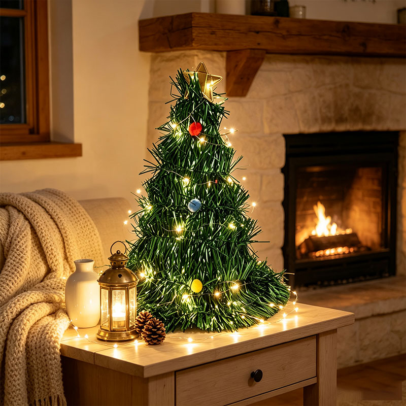 Foldable Green Tinsel Mini Chr - Star Tree Topper review and price