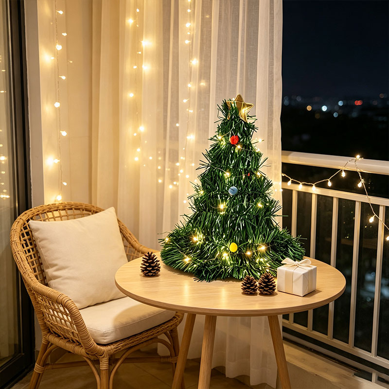 Foldable Green Tinsel Mini Chr - Star Tree Topper review and price