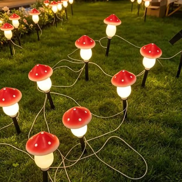 Solar Mushroom String Lights W - Christmas Lights Outdoor review and price