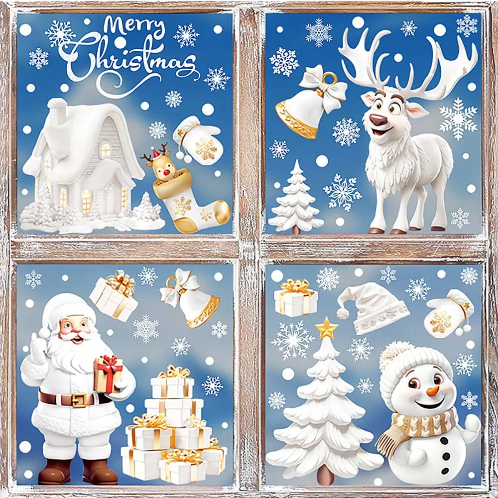 9pcs/set Christmas Window Stic - Snowflake Window Decal review and price