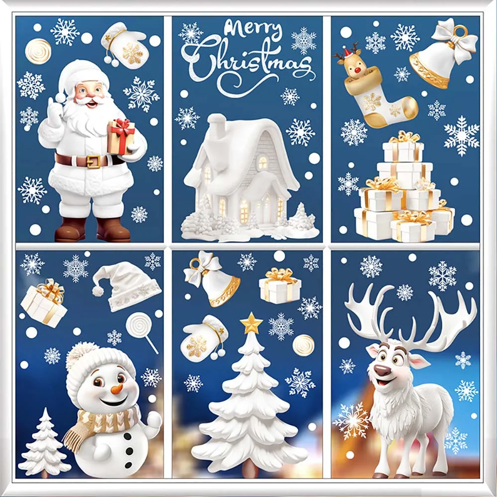 9pcs/set Christmas Window Stic - Snowflake Window Decal review and price