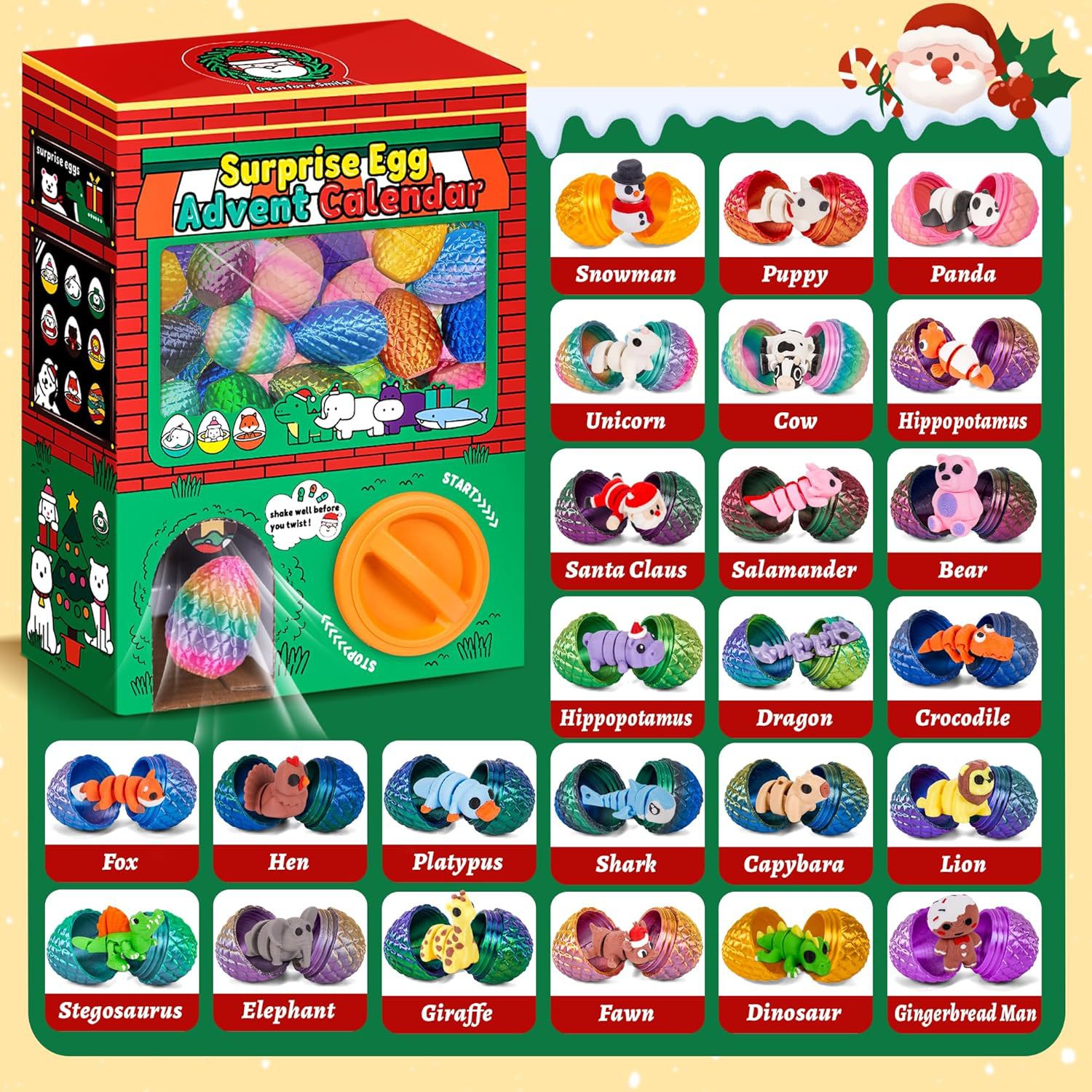 24pcs 3D Printed Surprise Egg  - Advent Calendar Gift review and price