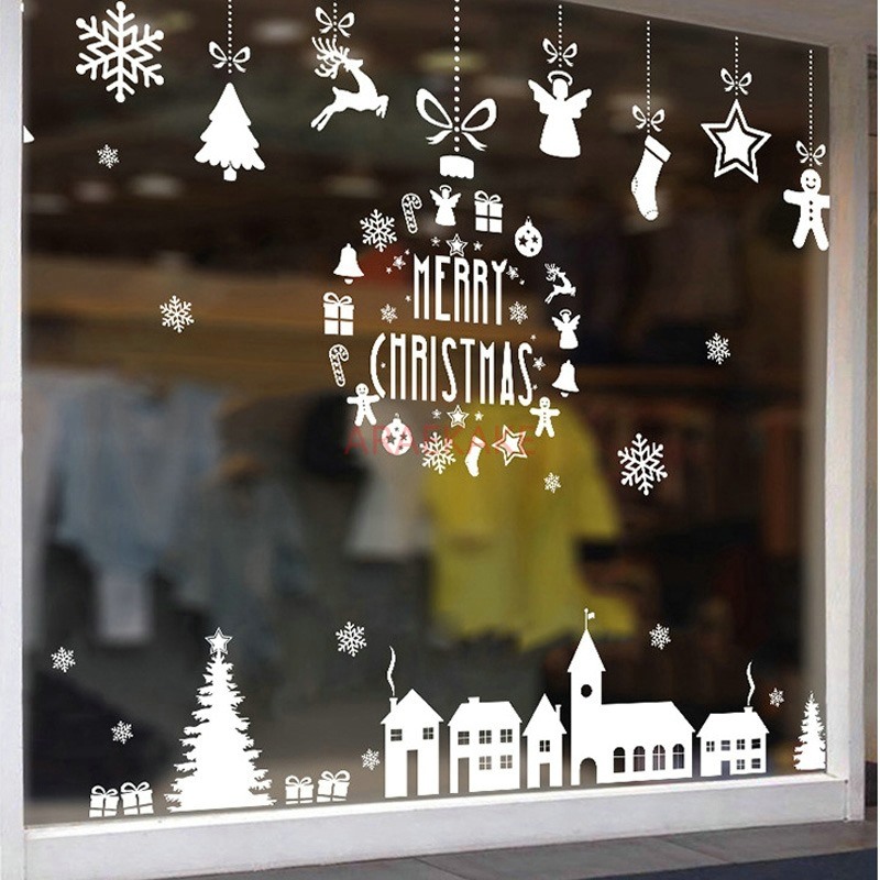 1PCS Christmas Village Glass W - Snowflake Window Decal review and price