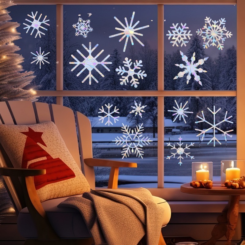 Xmas Snowflake Pattern Rainbow - Snowflake Window Decal review and price